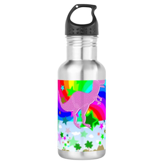 T-Rex Pixel Dinosaur Waterfles (Voorkant)