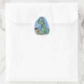 T-rex plassen op een aap ronde sticker (Tas)