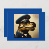 T Rex Politieman Briefkaart (Voorkant / Achterkant)