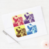 T-Rex Pop Art Vierkante Sticker (Envelop)