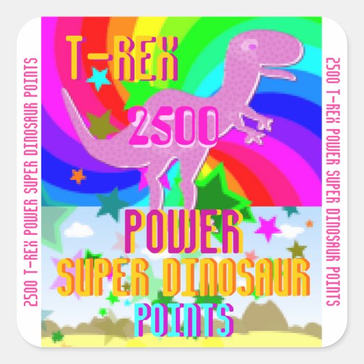 T-Rex Power Super Dinosaurus 2500 punten Stickers (Voorkant)