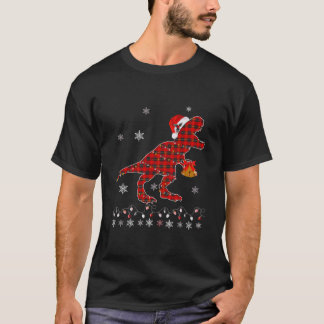 T Rex Pset Red Buffalo Dinosaur kerstpyjama T-shirt