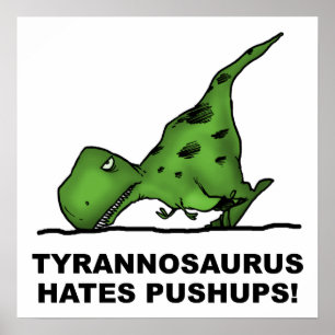 T-Rex Push-ups Grappige Poster