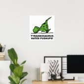 T-Rex Pushups Funny Poster (Thuiskantoor)