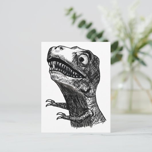 T-Rex Rage Meme - Carte postale (Debout devant)
