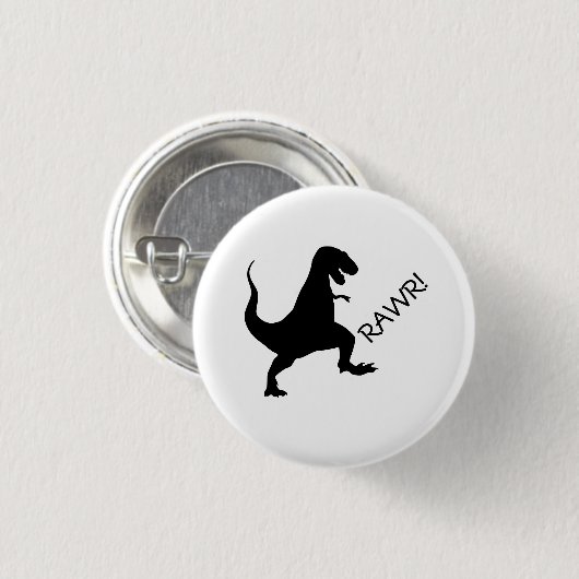 T Rex rawr. Knoop Ronde Button 3,2 Cm (Voorkant /achterkant)