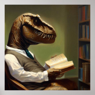 T Rex Reading Poster