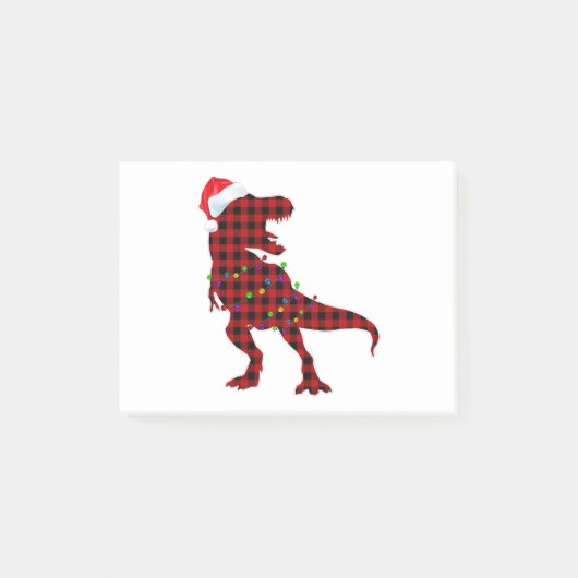 T Rex Red Pset Buffalo Dinosaur kerstpyjama Post-it® Notes (Voorkant)