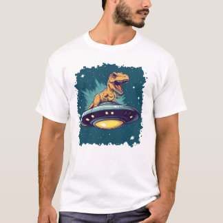 T-Rex rijdende UFO T-shirt
