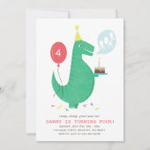 T Rex Roar Birthday - uitnodiging (Voorkant)