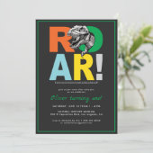 T-Rex-roar | Uitnodiging Dinosaur Birthday (Staand voorkant)