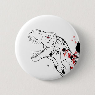 T-Rex (Rood en Zwart) Ronde Button 5,7 Cm