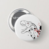 T-Rex (Rood en Zwart) Ronde Button 5,7 Cm (Voorkant /achterkant)