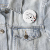 T-Rex (Rood en Zwart) Ronde Button 5,7 Cm (In situ)