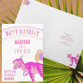 T-Rex Roze Any Age dinosaurus Gelukkige Verjaardag Kaart