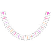 T-Rex Roze Leuke Verjaardag Jurassic Dinosaur Part Vlaggetjes (Alle)