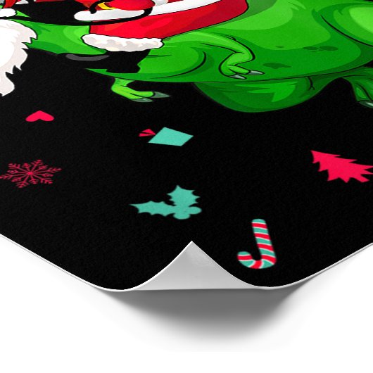 T-rex Santa Ride Funny Ugly Christmas Toddler_kids Poster (Hoek)
