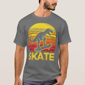 T rex skateboarder Retro  skateboarden T-shirt