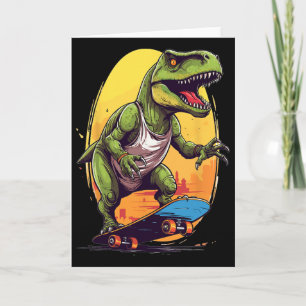 T-rex Skater - Skateboard Skateboarder Skateboarde Kaart