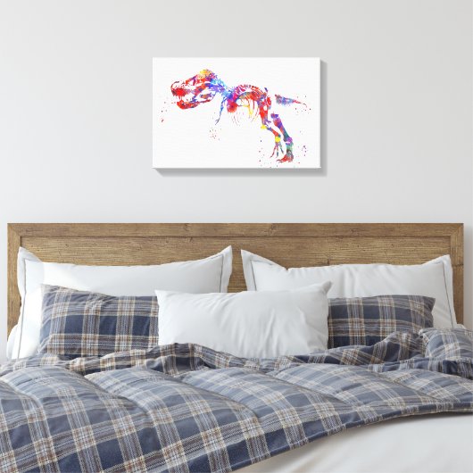 T Rex skelet Canvas Afdruk (Insitu (Slaapkamer))