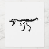 T-Rex skelet Wijn Etiket (Enkel label)