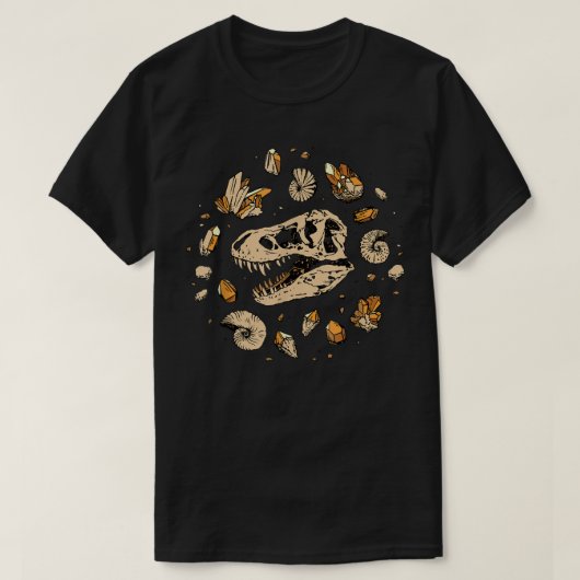 T-Rex Skeleton Dino botten paleontoloog Fossil Di T-shirt (Design voorkant)