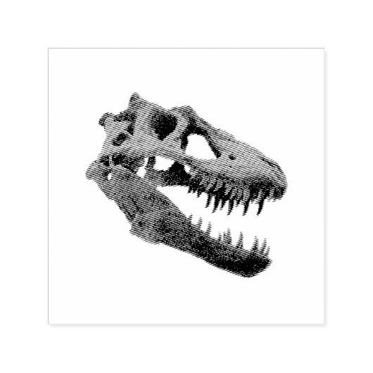 T-Rex Skull Dino Botten Fossil Dinosaur Tyrannosau Zelfinktende Stempel (Design)