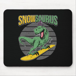 T-rex Sneeuwboarden Dinosaur Snowboard  Muismat