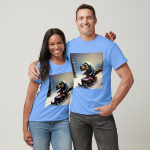 T Rex Sneeuwscooter T-shirt