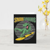 T-rex Snowboarden Dinosaurus Snowboard Kaart (Gele Bloem)
