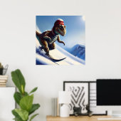 T Rex Snowboarden Poster (Thuiskantoor)