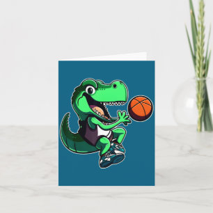 T rex speelt basketbal coach dino trex rex sport kaart