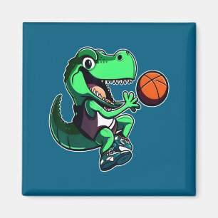 T rex speelt basketbal coach dino trex rex sport magneet
