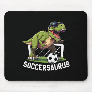T-rex speelt voetbal voetballende dinosaurus voetb muismat