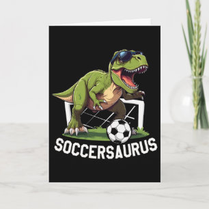 T-Rex speelt voetbal voetll dinosaurus voetballer Kaart