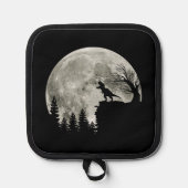 T Rex staande op berg maanlicht Halloween Pannenlap (Voorkant)