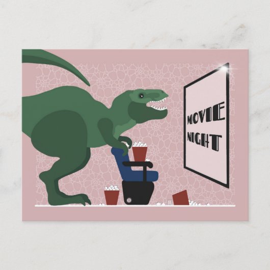 T Rex sur la carte postale de soirée cinéma (Devant)