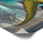 T-Rex sur roues - Affiche sur le combustible fossi (Coin)