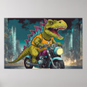 T-Rex sur roues - Affiche sur le combustible fossi (Devant)