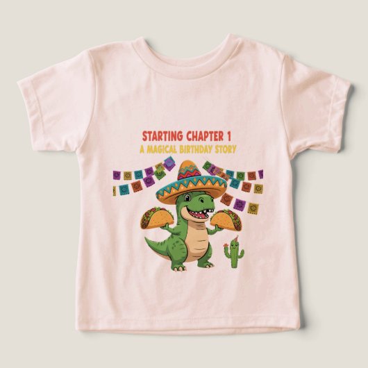 T-Rex Taco Fiesta 1er Anniversaire | Nouveau Chapi (Design Recto)