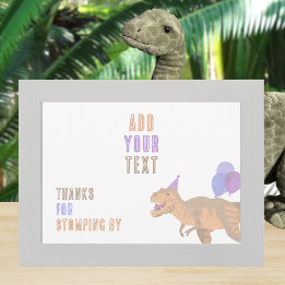 T-Rex Tan Dino 5x7 Landschap Bewerkbare Teken Kaar Kaart