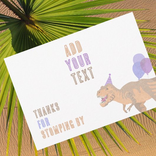 T-Rex Tan Dino 5x7 Landschap Bewerkbare Teken Kaar Kaart
