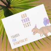 T-Rex Tan Dino 5x7 Paysage Carte à signe modifiabl
