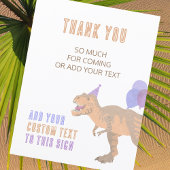 T-Rex Tan Dinosaur Verjaardag Volledig Bewerkbaar