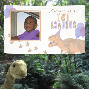 T-Rex Tan Photo Any Age Dinosaur Kinder Partij Spandoek