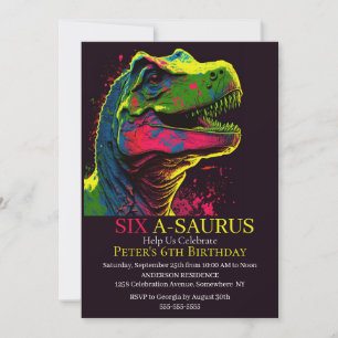T-Rex-Tastic Dino Verjaardagsfeest! Kaart