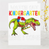T Rex Terug naar school Kind Kindergarten H Kaart (Gele Bloem)