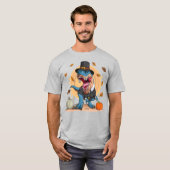 T-Rex Thanksgiving Pelgrim T-shirt (Voorkant volledig)