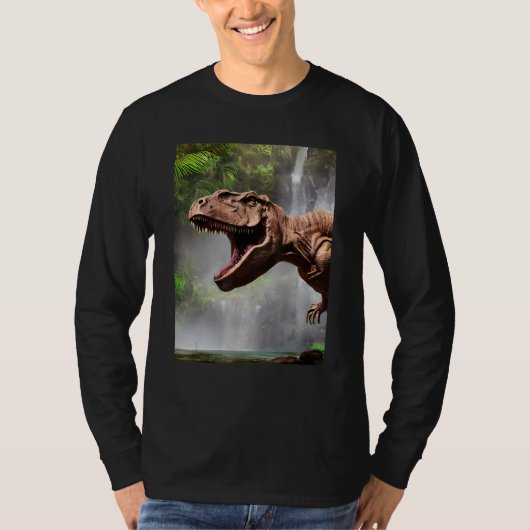 T-Rex The Dinosaur of the Jungle Waterfall T-shirt (Voorkant)