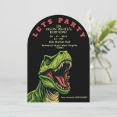 T-Rex Themed Boy Birthday Invitation (Debout devant)